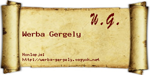 Werba Gergely névjegykártya